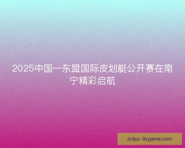2025中国—东盟国际皮划艇公开赛在南宁精彩启航